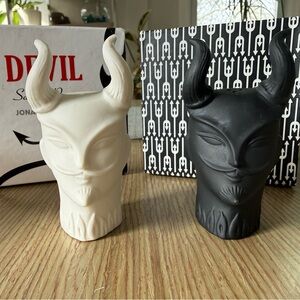 Jonathan Adler Black and White Devil Salt & Pepper Shakers